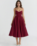 Selene Midi Dress in burgundy