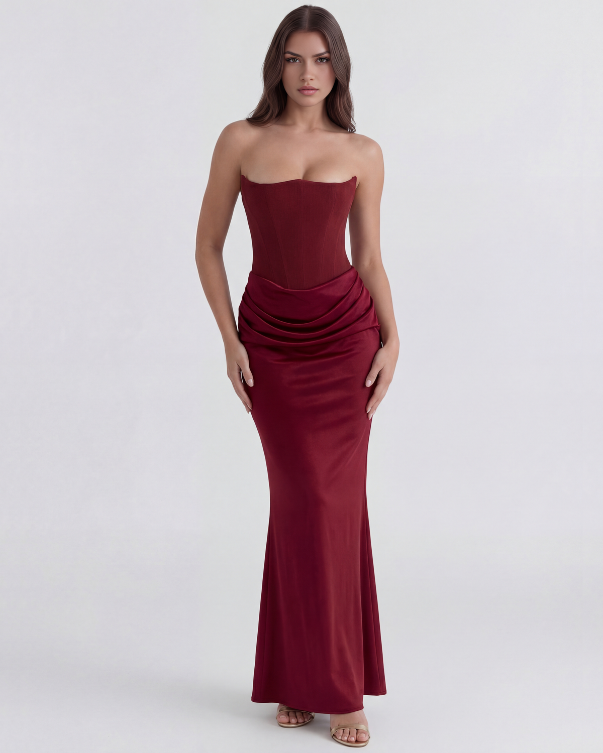 Rosalind Maxi Dress in burgundy