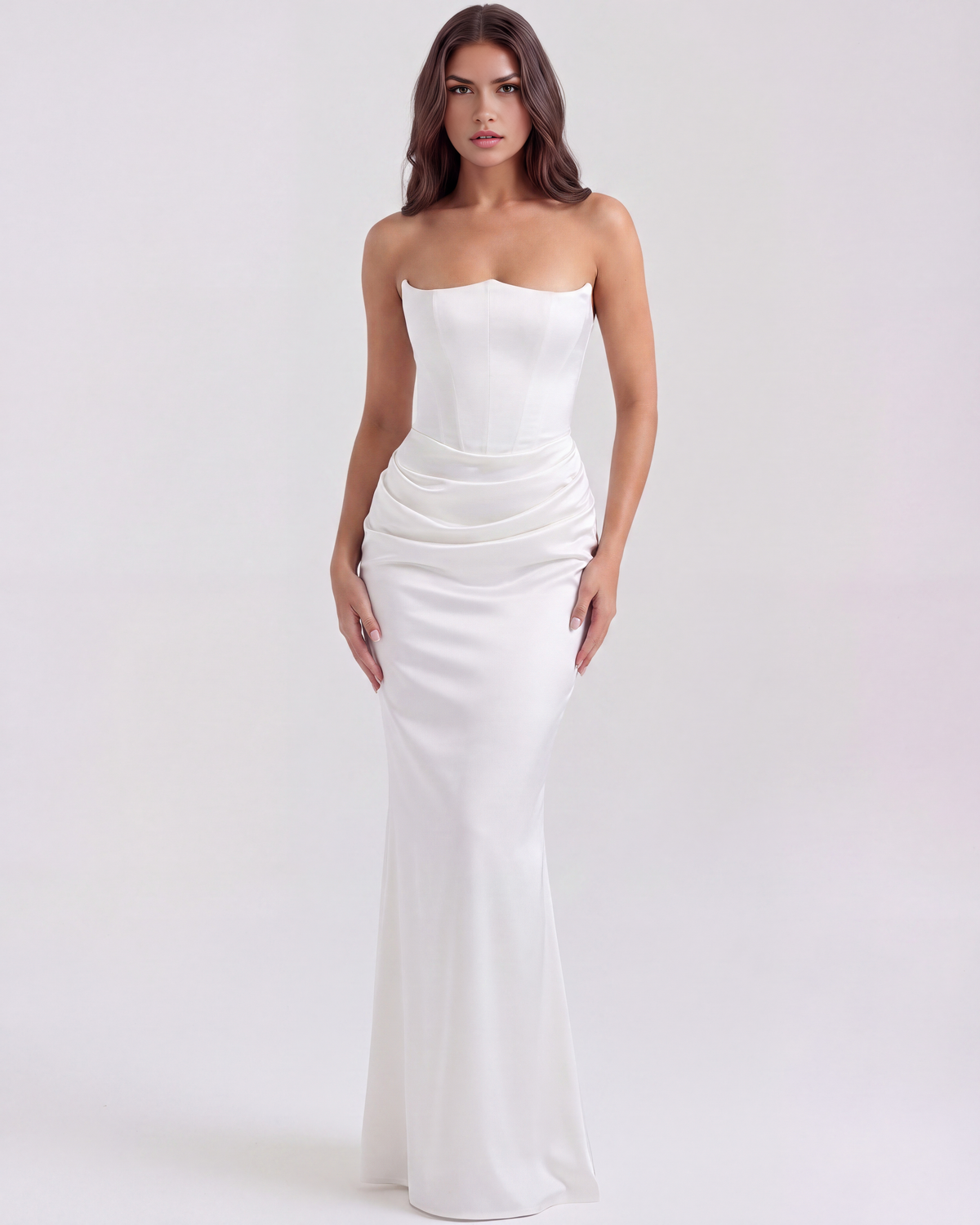 Rosalind Midi Dress in white