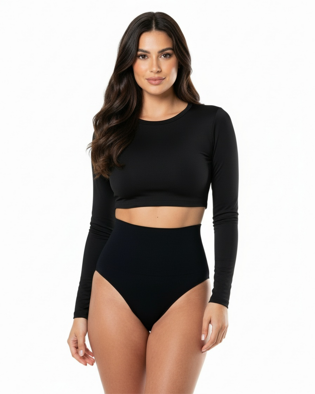 High-Waisted Thong in black