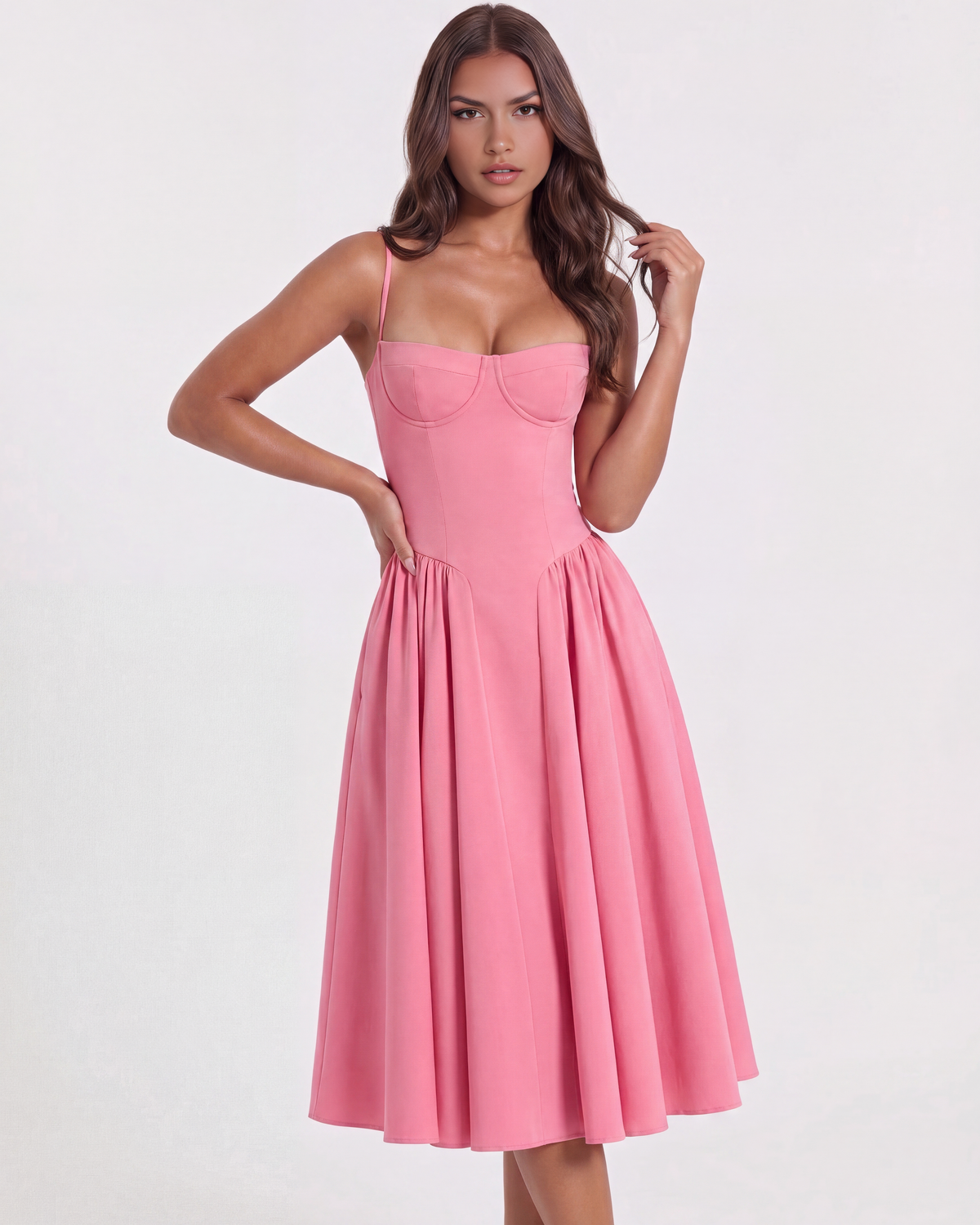 Francesca Midi Dress in pink