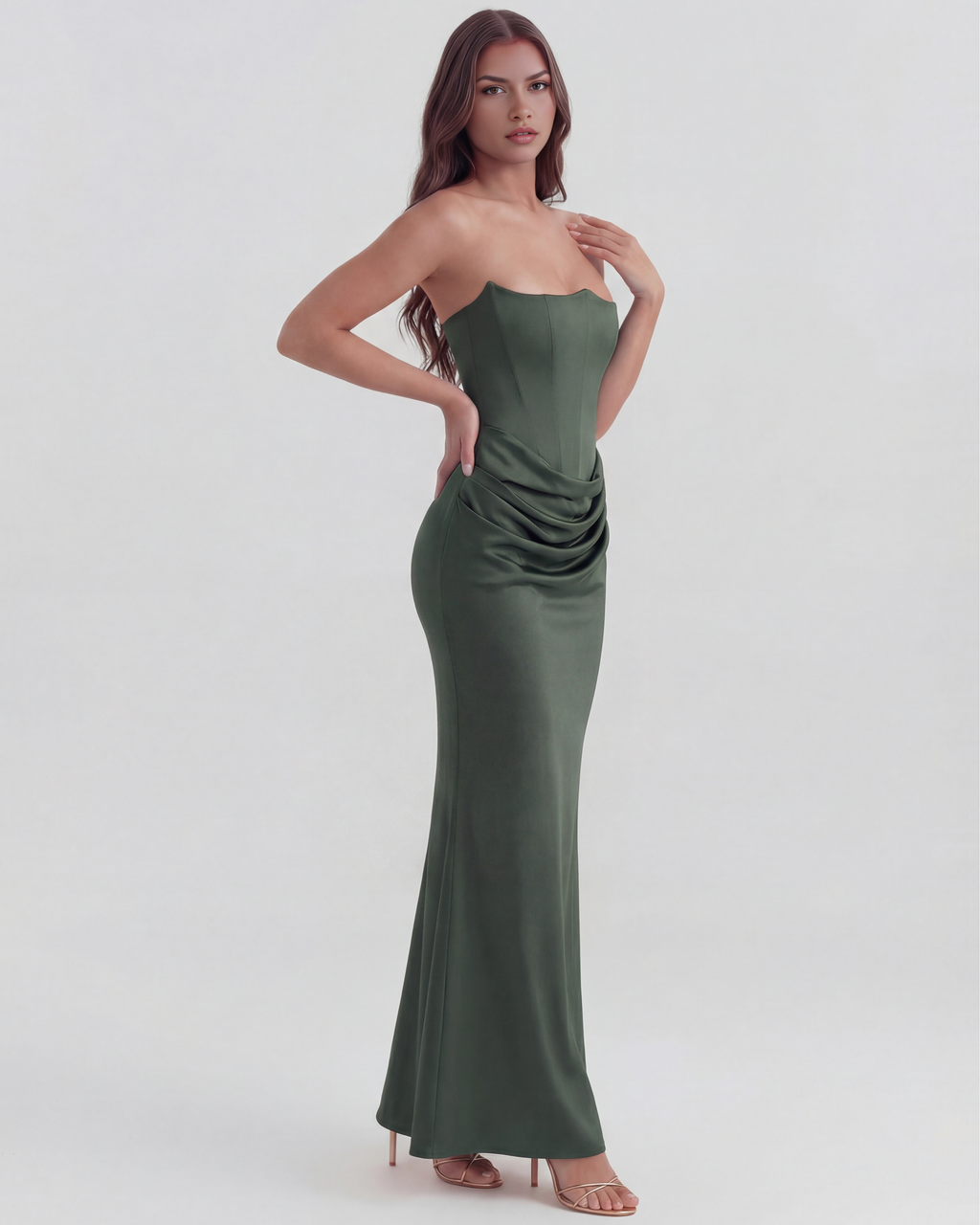 Rosalind Maxi Dress in forest green