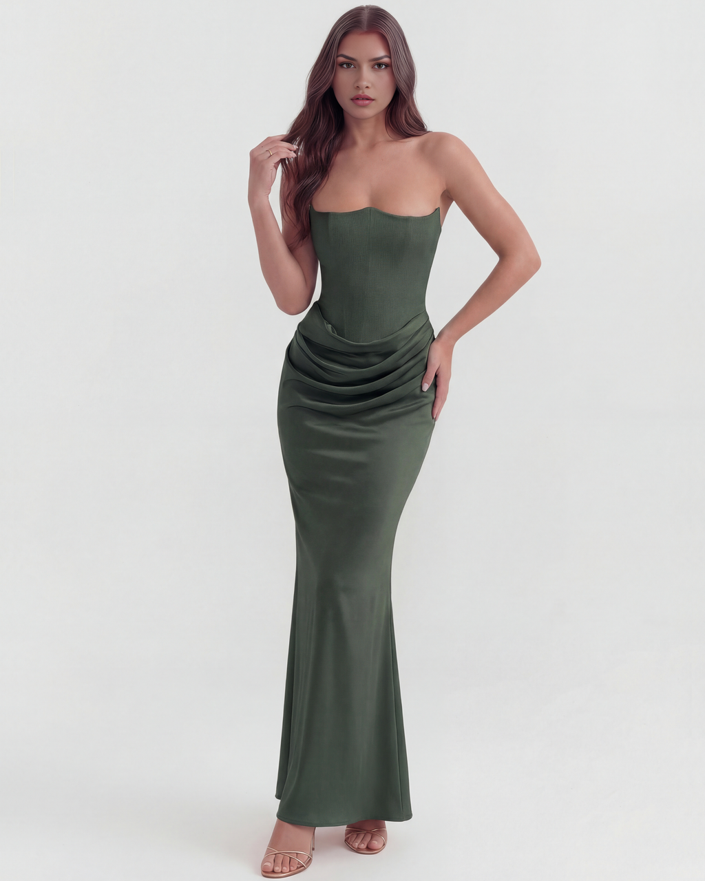 Rosalind Maxi Dress in forest green