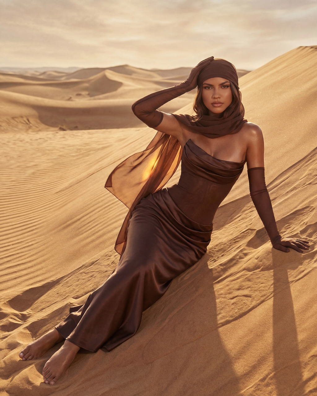 Vittoria Maxi Dress in brown