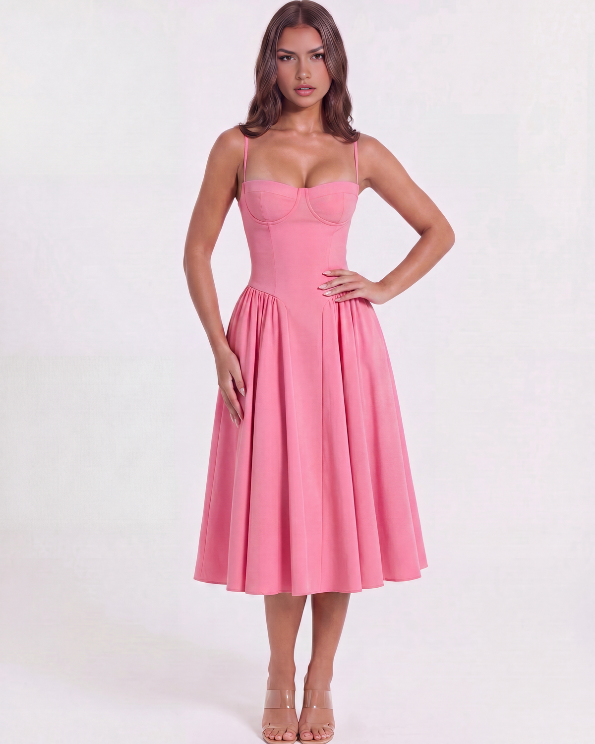 Francesca Midi Dress in pink