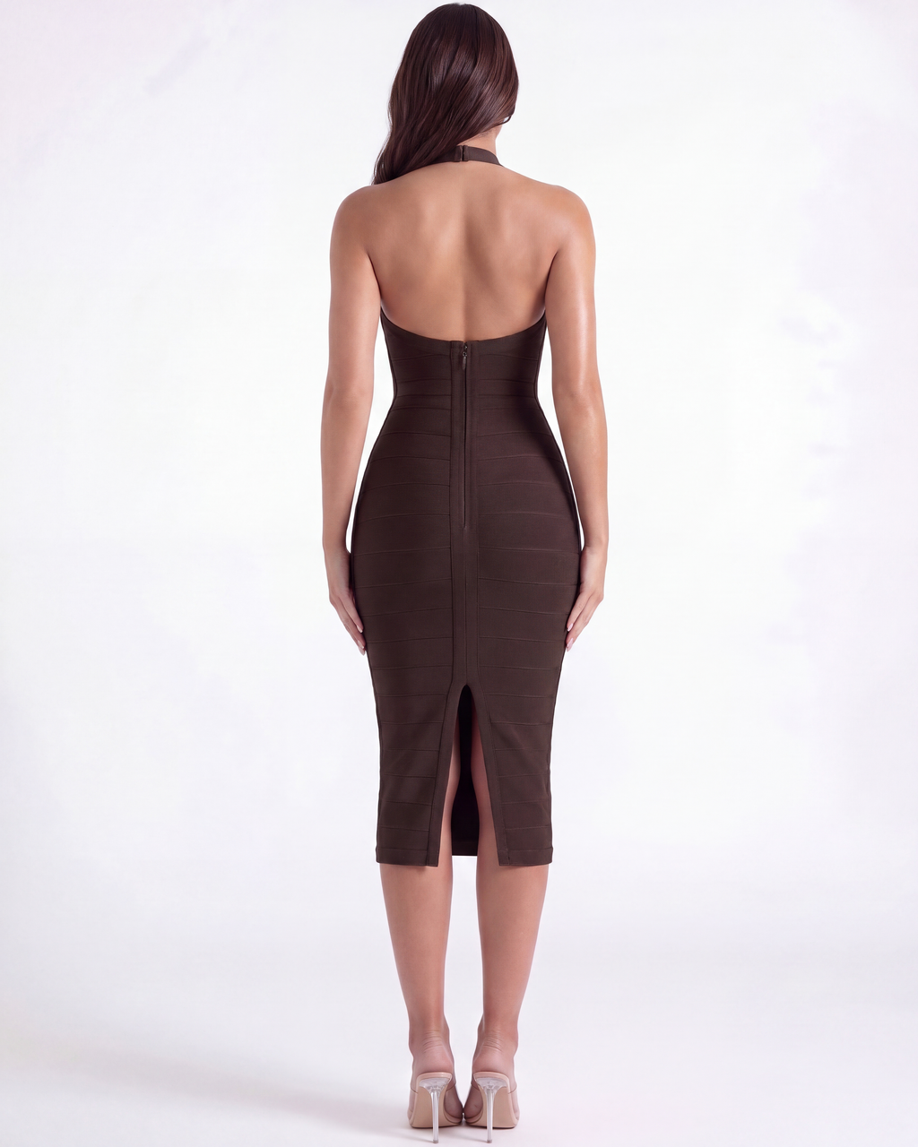 The Kelly Midi Dress in brown
