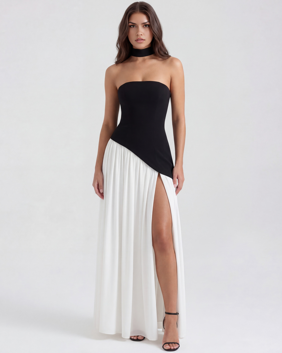 Serena Maxi Dress in black and white
