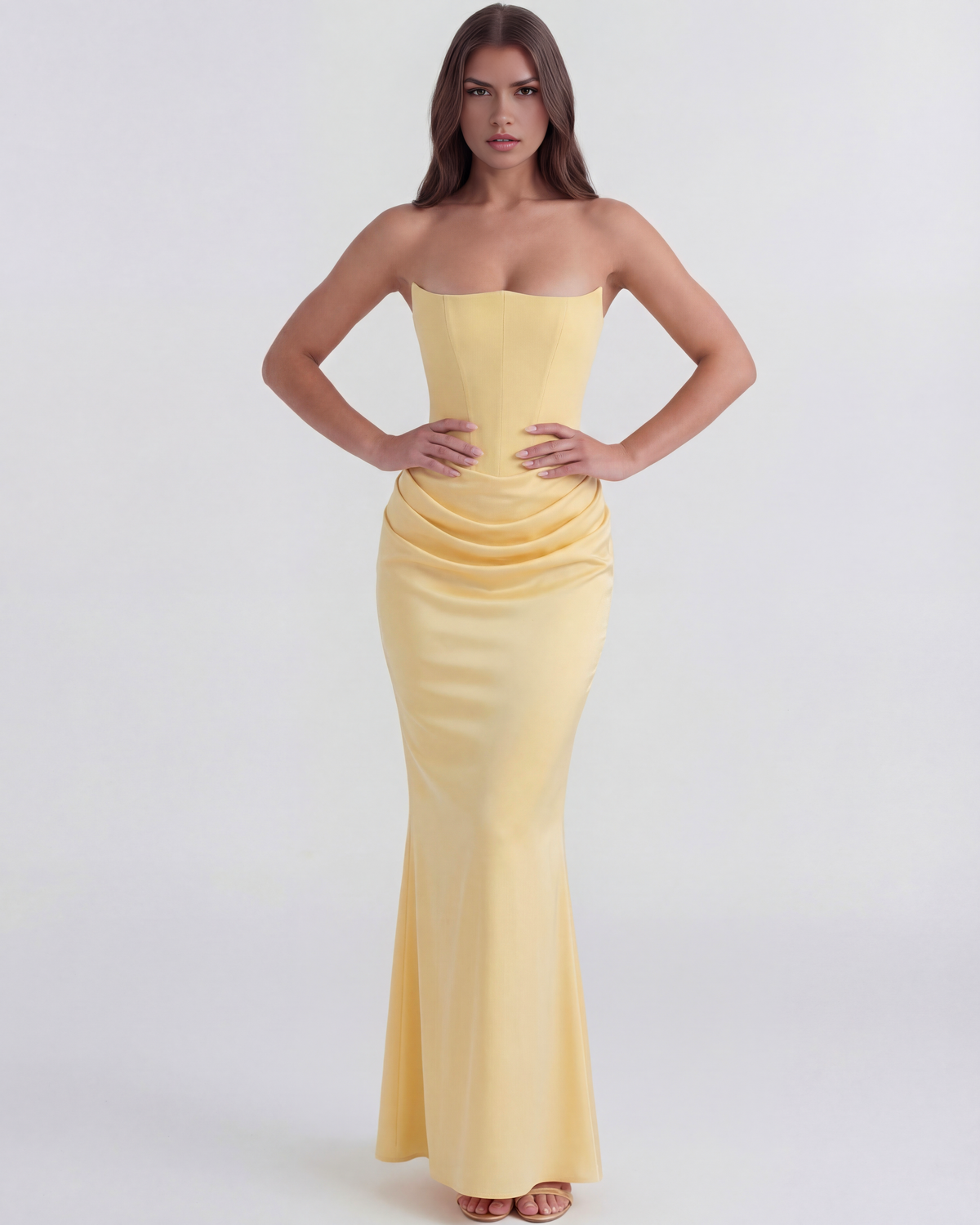 Rosalind Maxi Dress in butter yellow