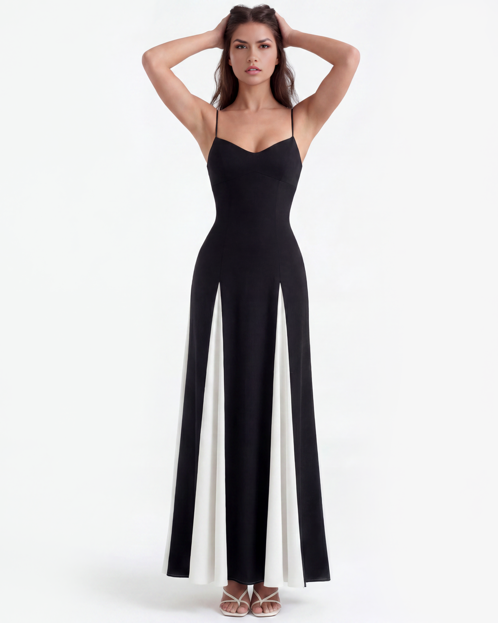 Porto Fino Maxi Dress in black and white