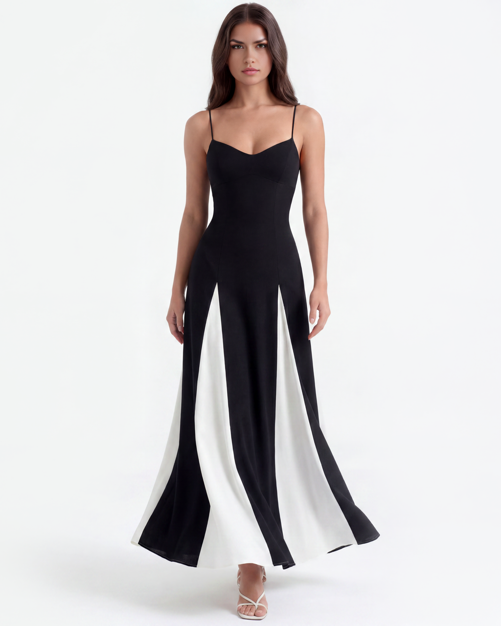 Porto Fino Maxi Dress in black and white