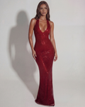 Aurea Maxi Dress in burgundy