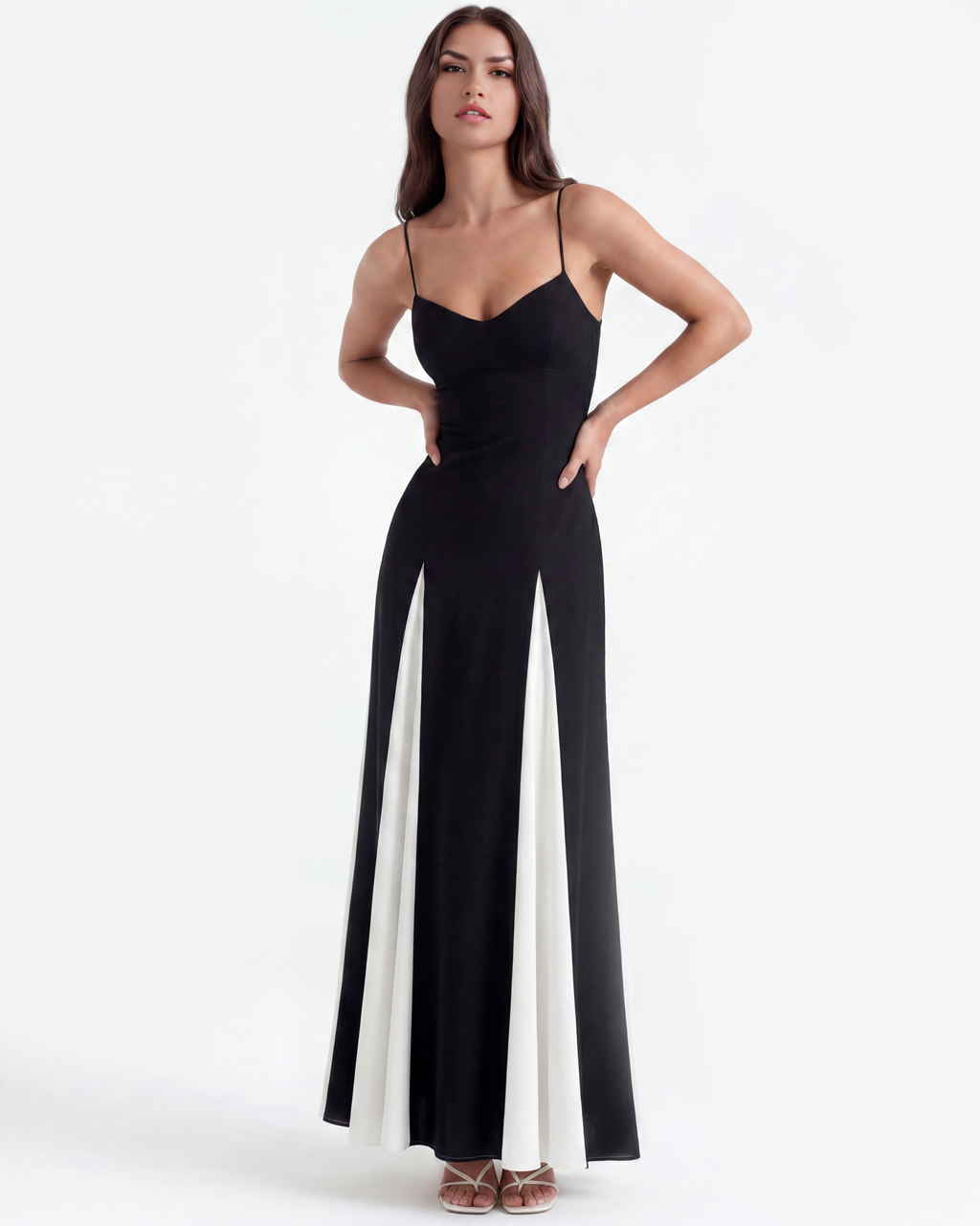 Porto Fino Maxi Dress in black and white