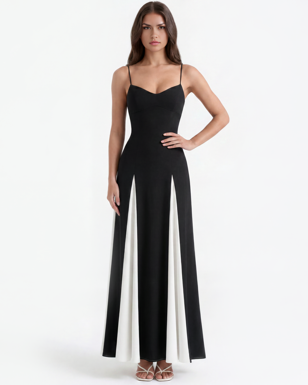 Porto Fino Maxi Dress in black and white