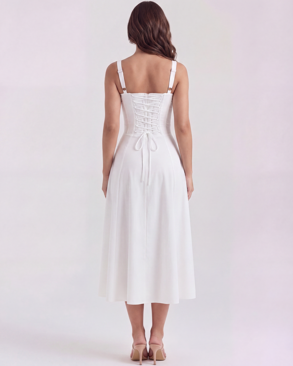 Aurora Midi Dress in white