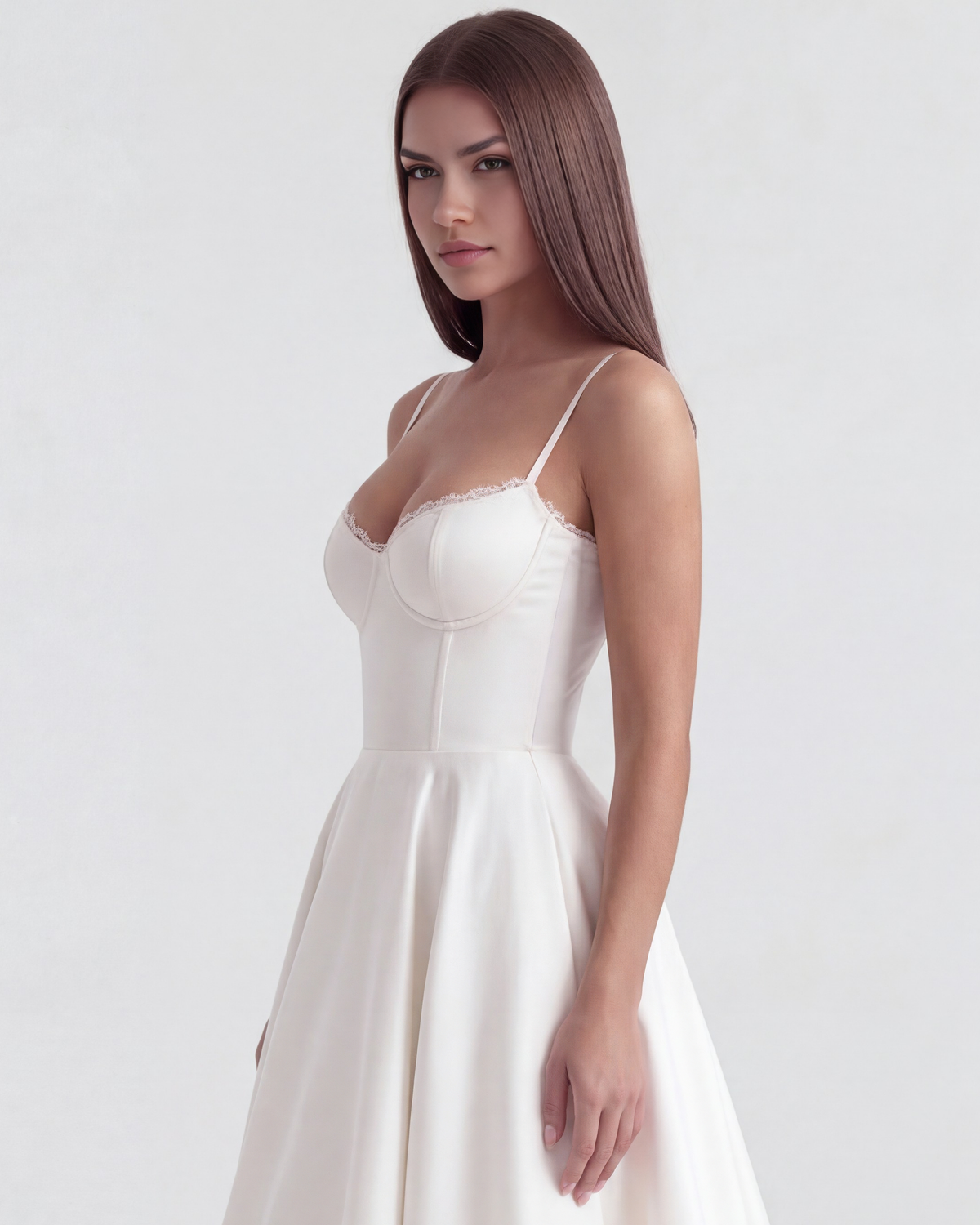 Selene Midi Dress in white