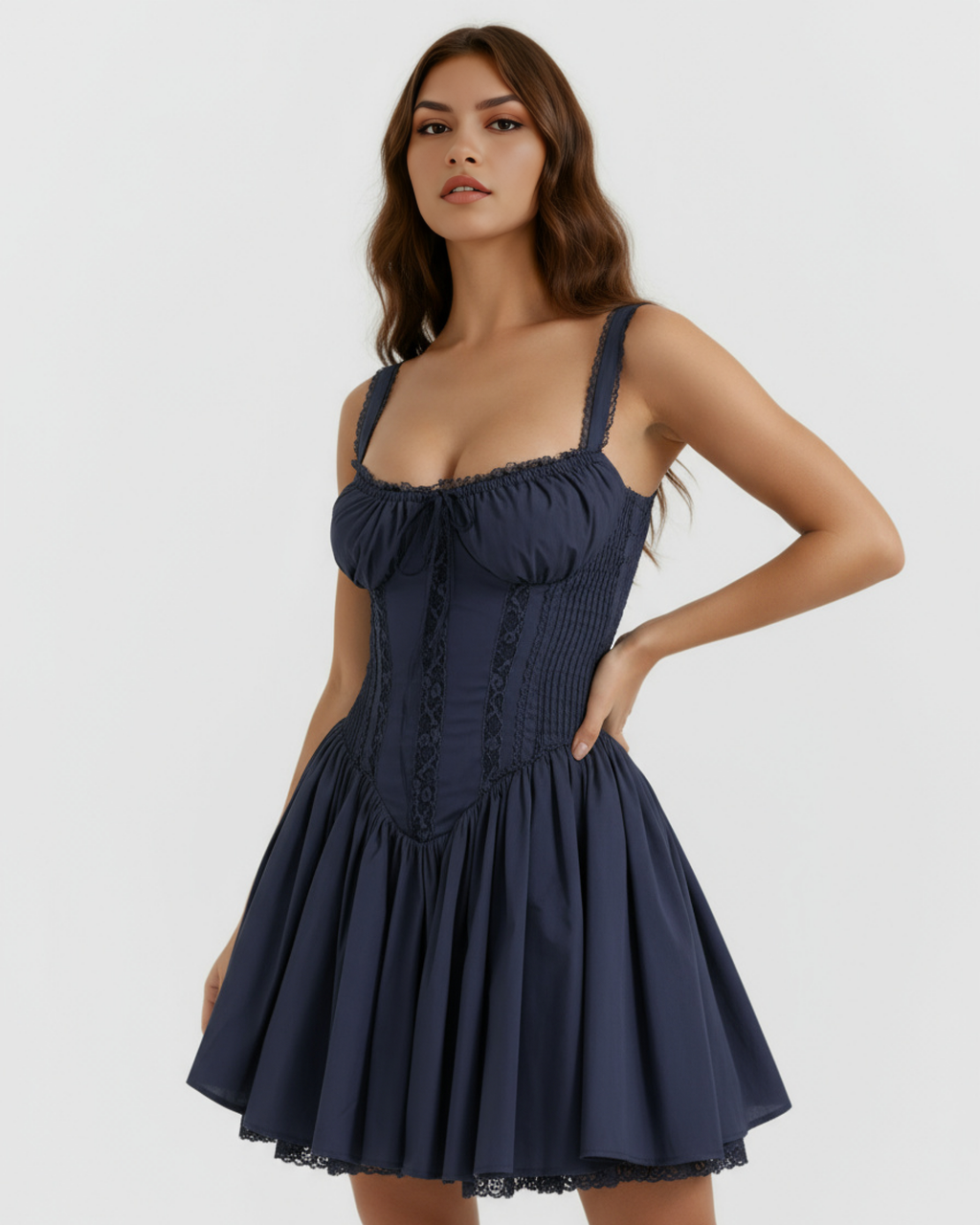 Luna Mini Dress in dark blue