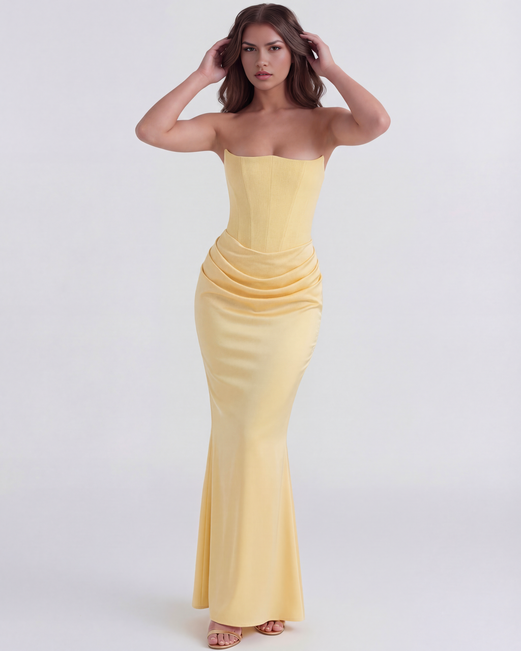 Rosalind Maxi Dress in butter yellow