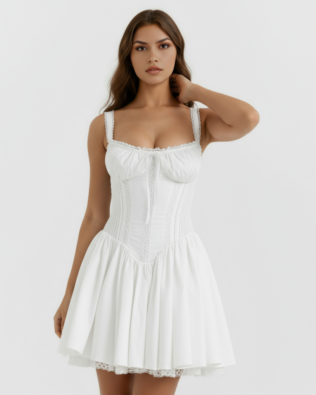 Luna Mini Dress in white
