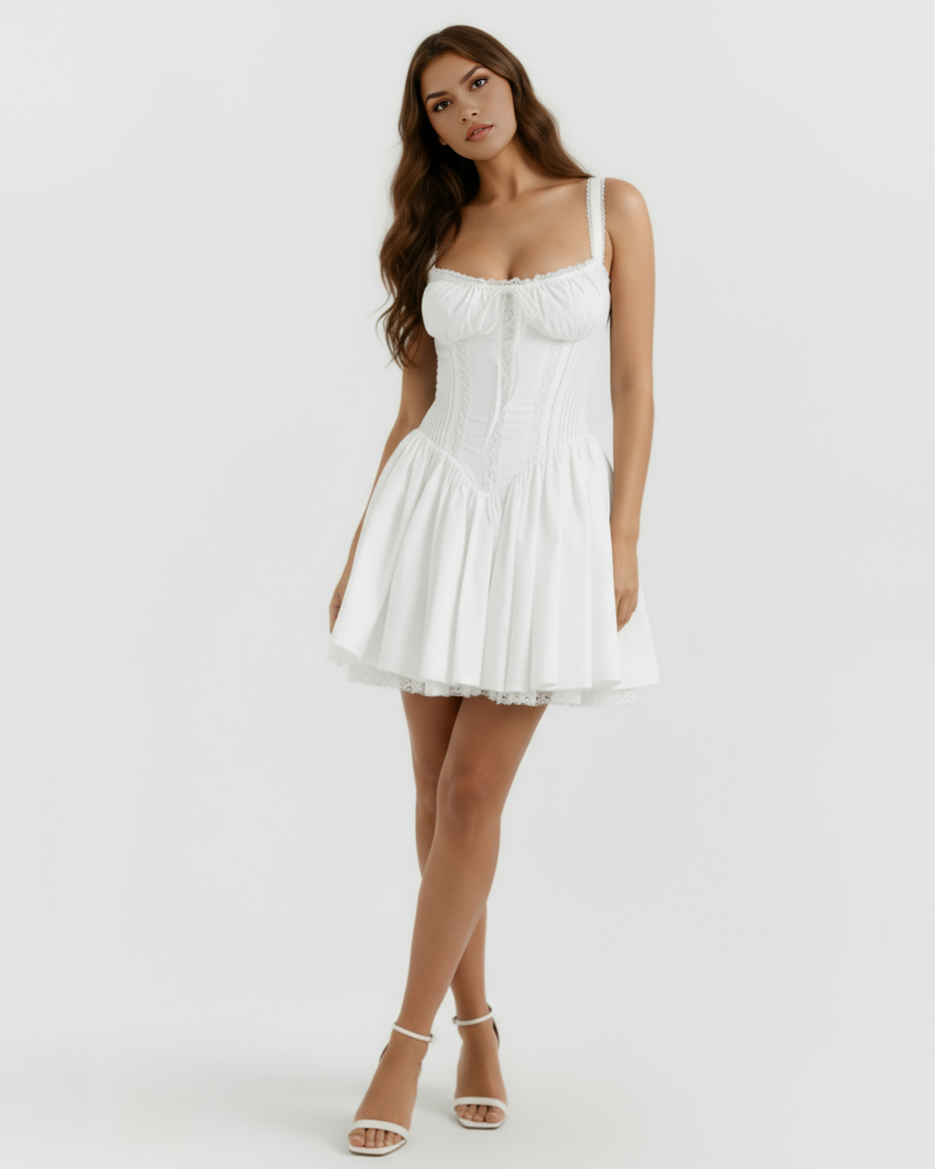 Luna Mini Dress in white