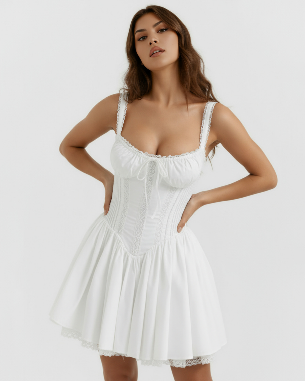 Luna Mini Dress in white