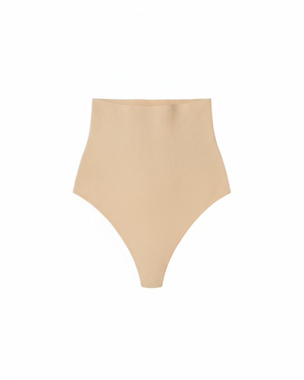 High-Waisted Thong in beige