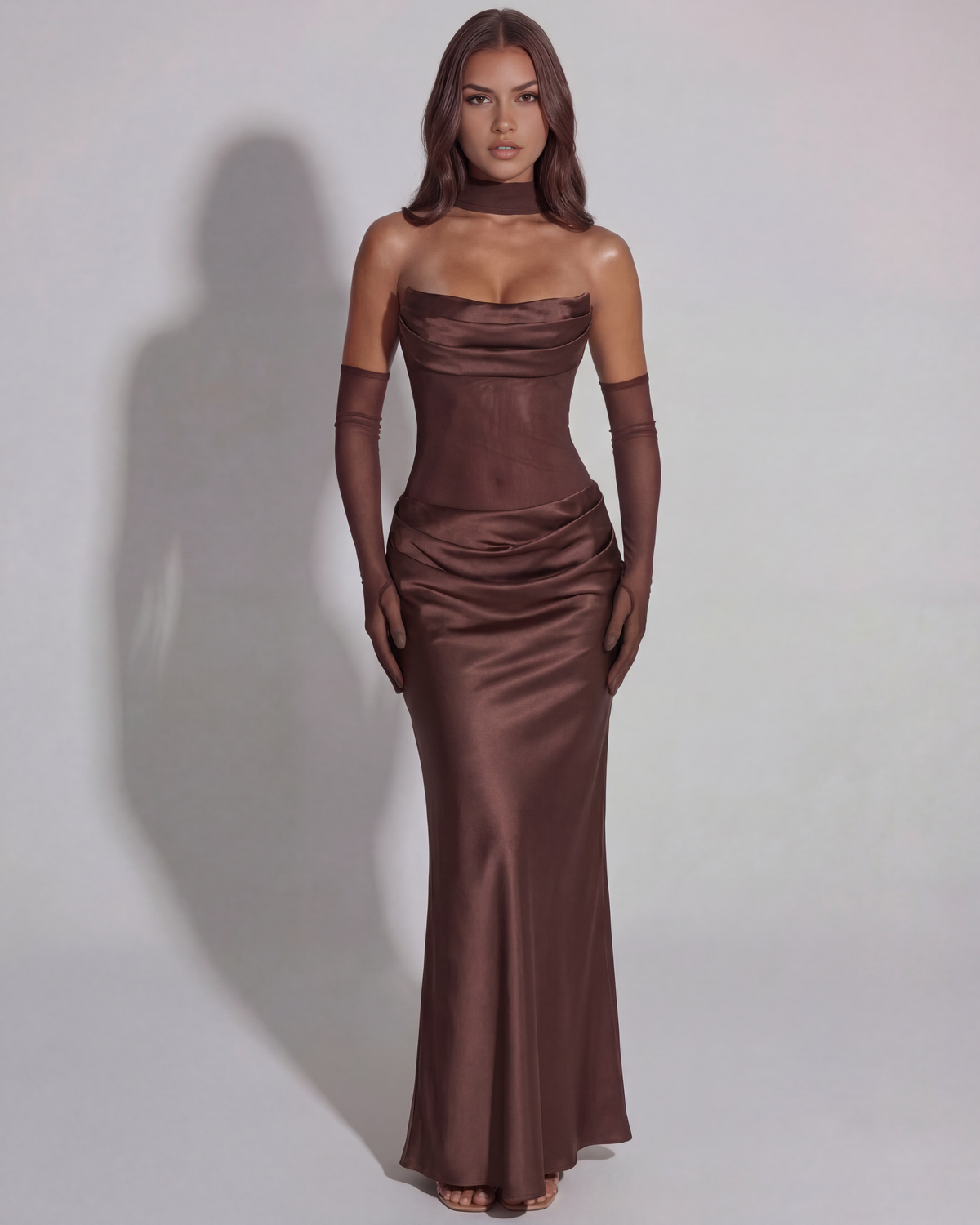 Vittoria Maxi Dress in brown