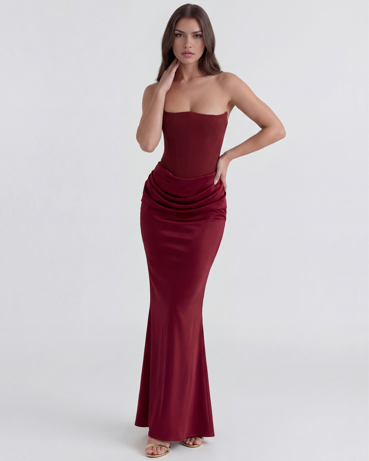 Rosalind Maxi Dress in burgundy