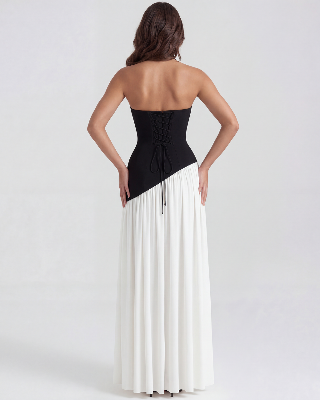 Serena Maxi Dress in black and white