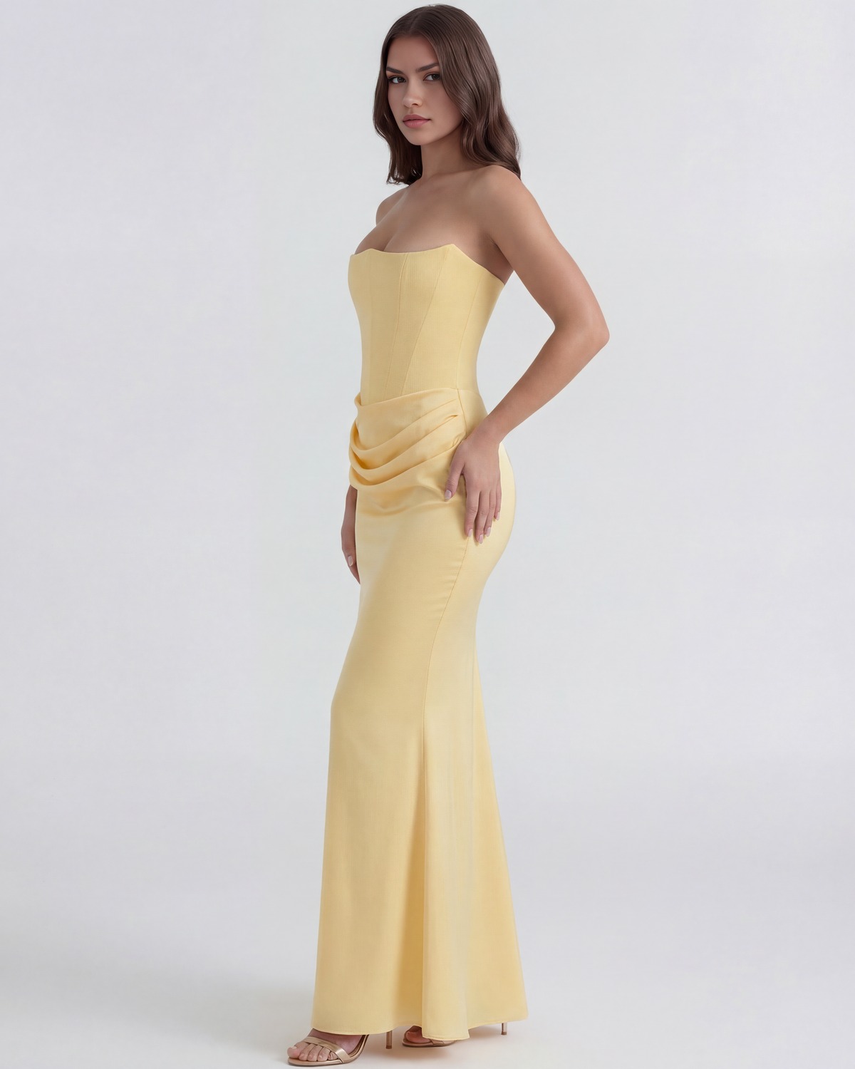 Rosalind Maxi Dress in butter yellow