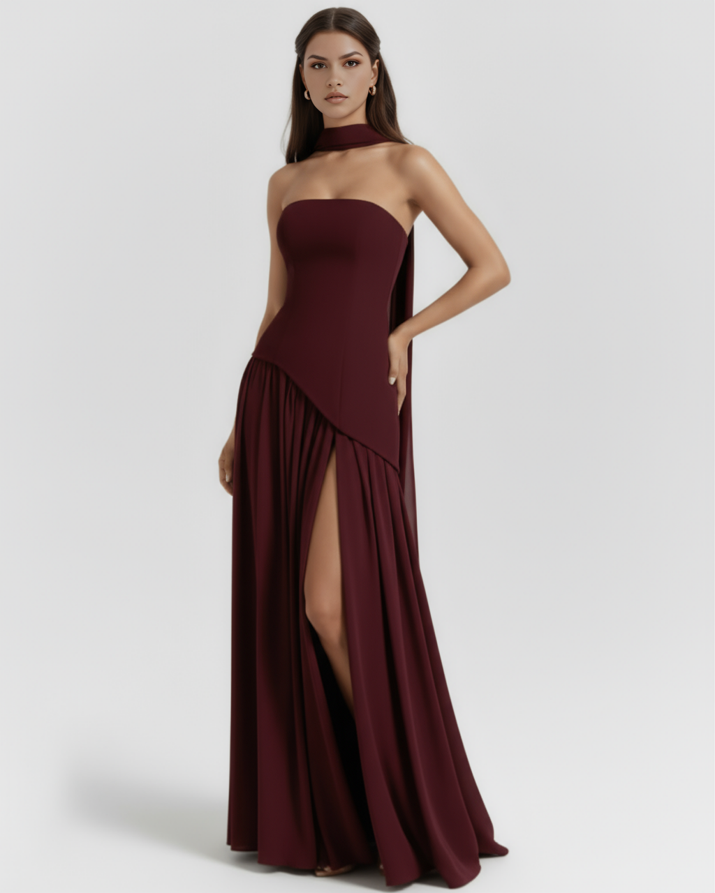 Serena Maxi Dress in burgundy
