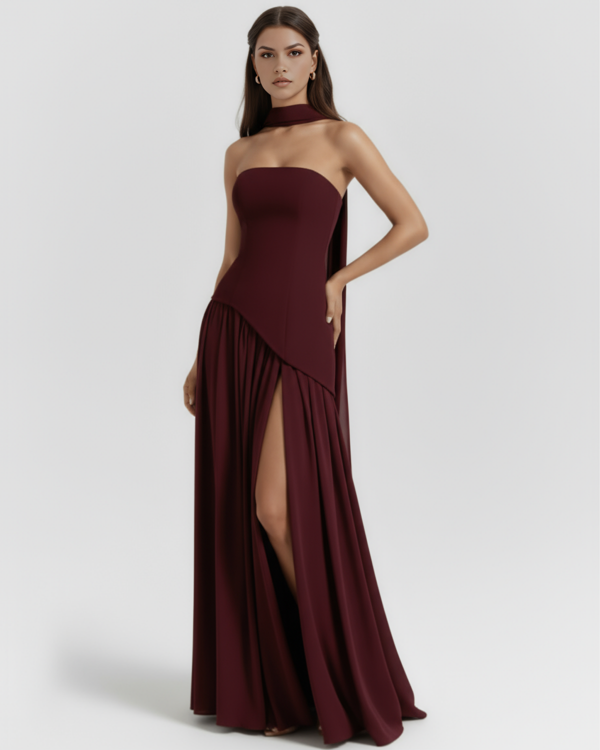 Serena Maxi Dress in burgundy