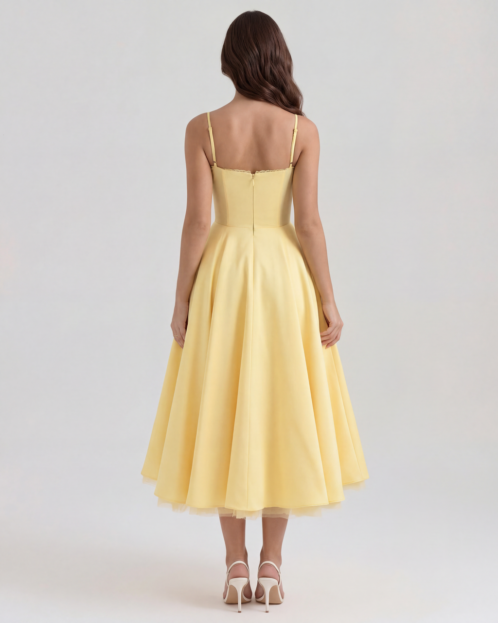 Selene Midi Dress in butter yellow