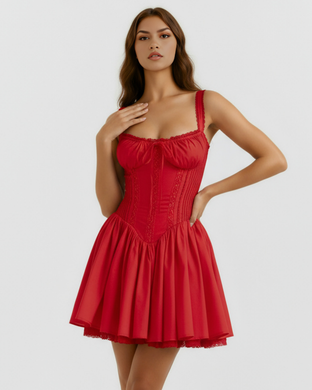Luna Mini Dress in red