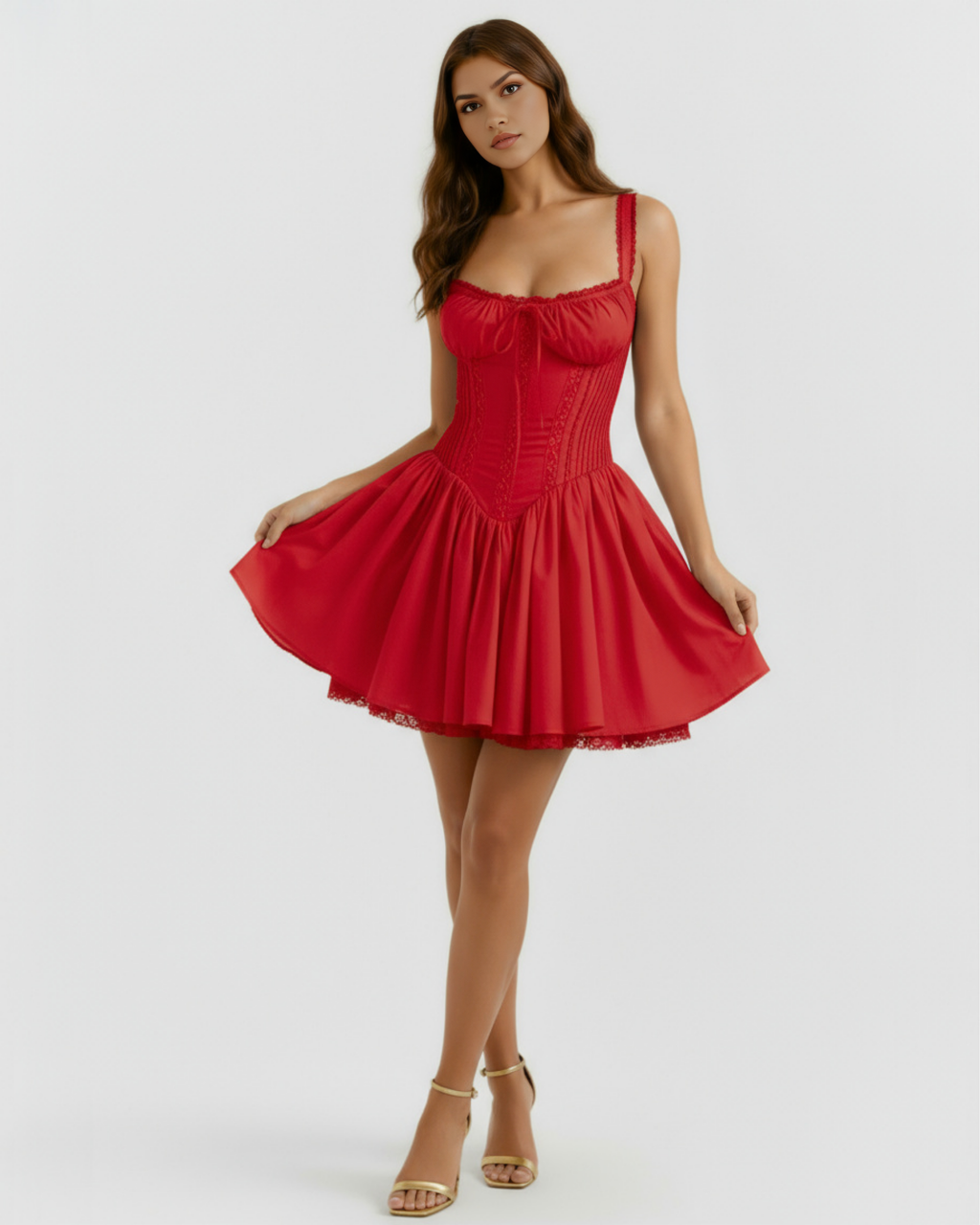 Luna Mini Dress in red