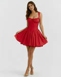 Luna Mini Dress in red