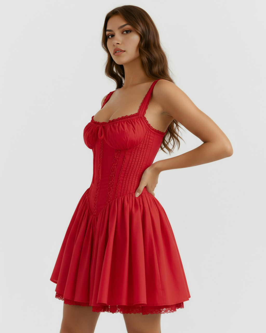 Luna Mini Dress in red