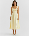 Aurora Midi Dress in light yellow
