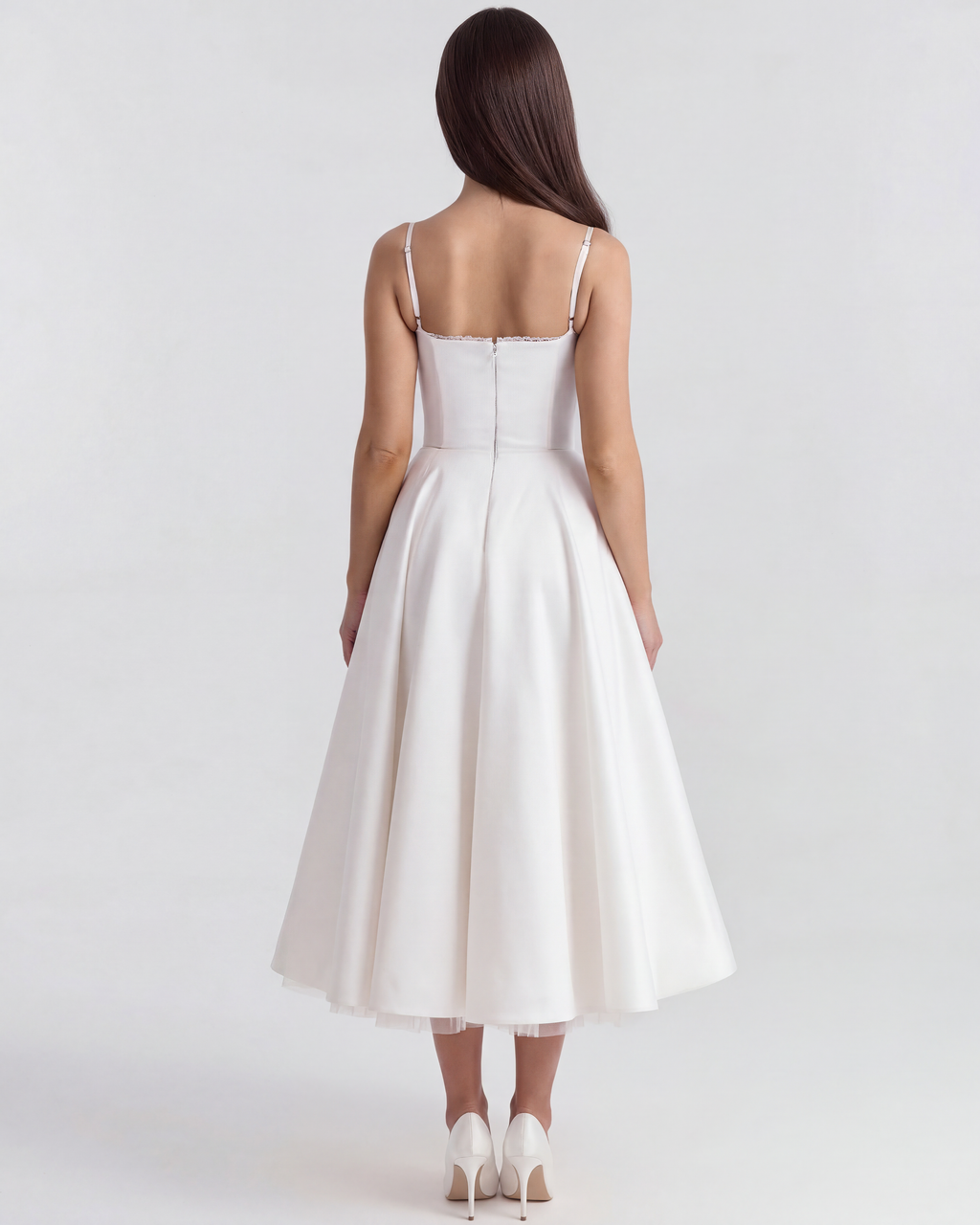 Selene Midi Dress in white