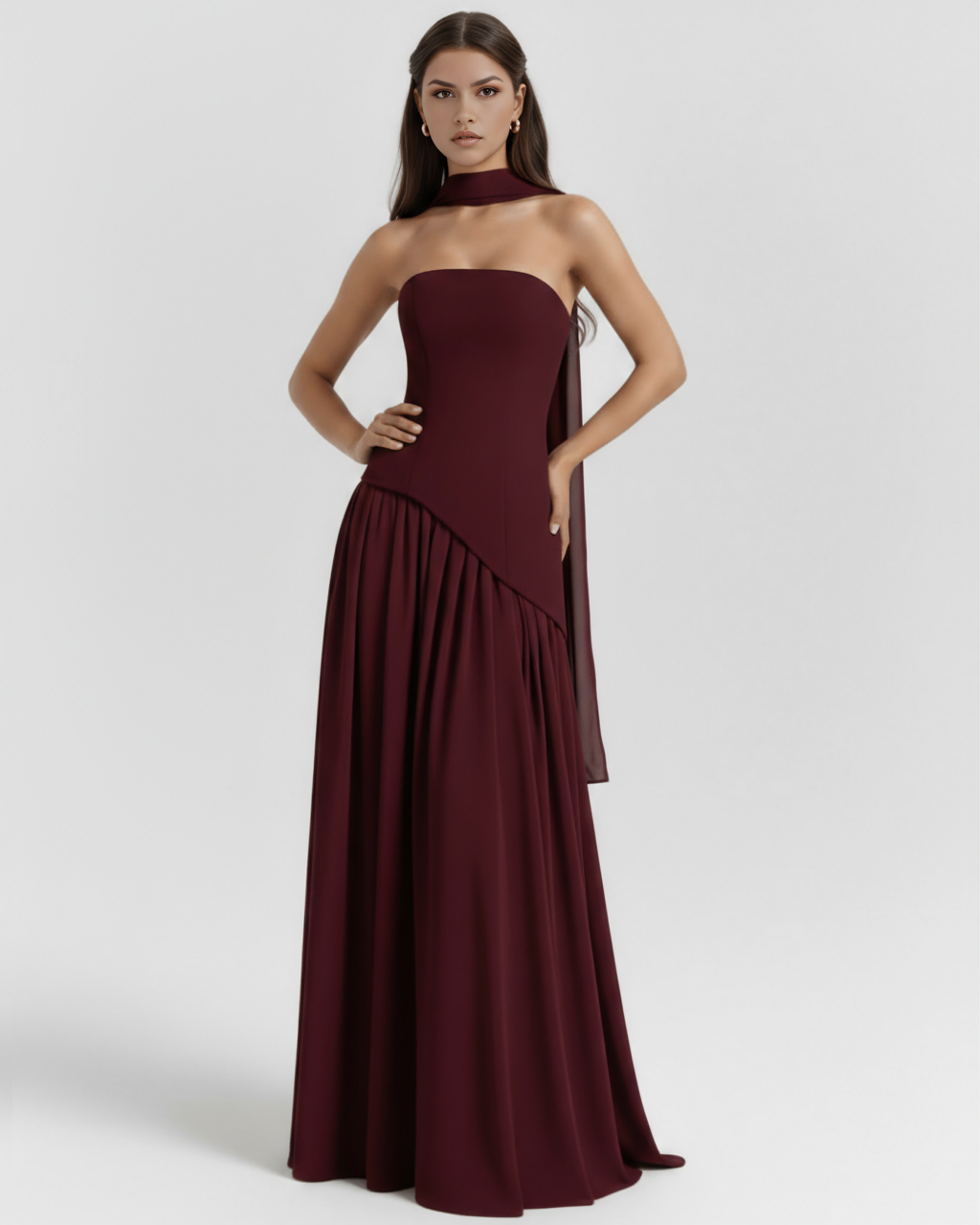 Serena Maxi Dress in burgundy