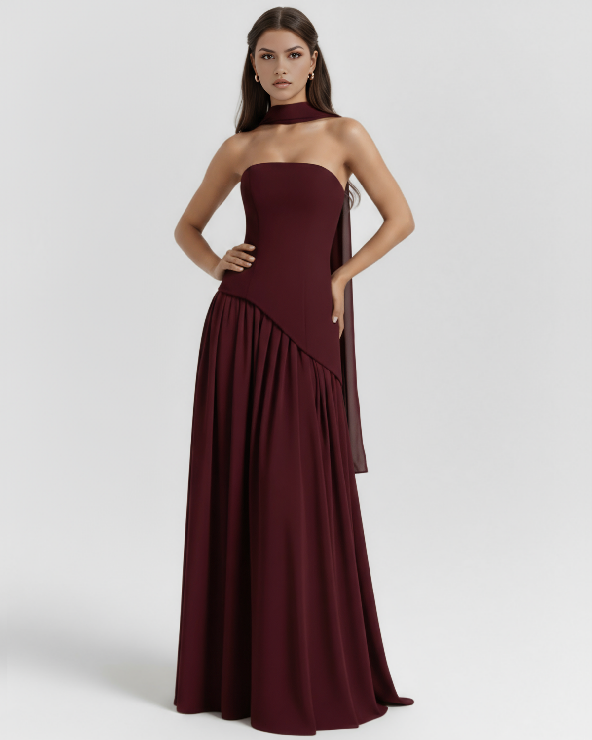 Serena Maxi Dress in burgundy