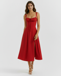 Aurora Midi Dress in red