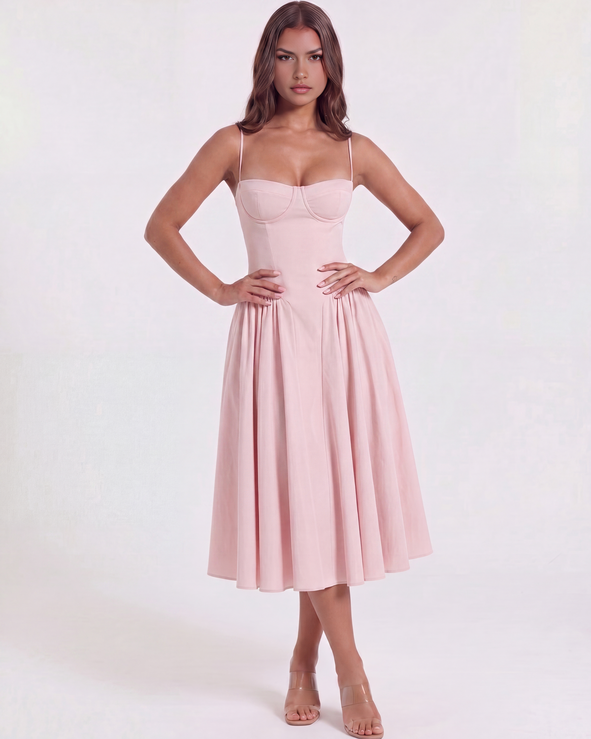 Francesca Midi Dress in light pink