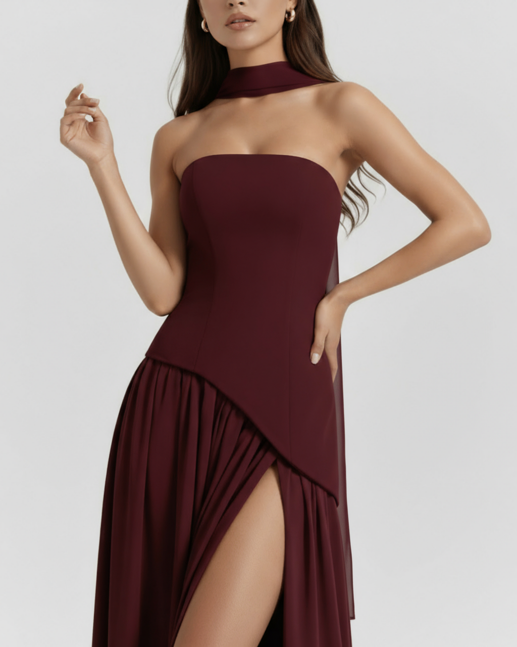 Serena Maxi Dress in burgundy