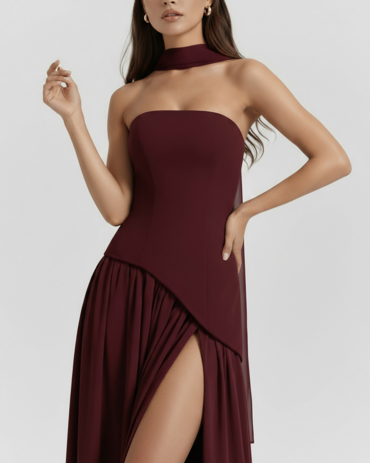 Serena Maxi Dress in burgundy