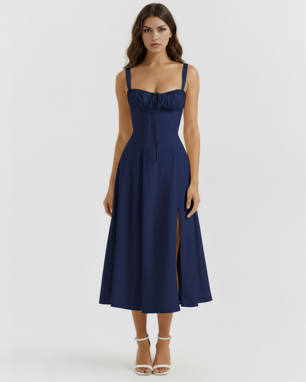 Aurora Midi Dress in dark blue