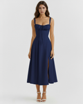 Aurora Midi Dress in dark blue