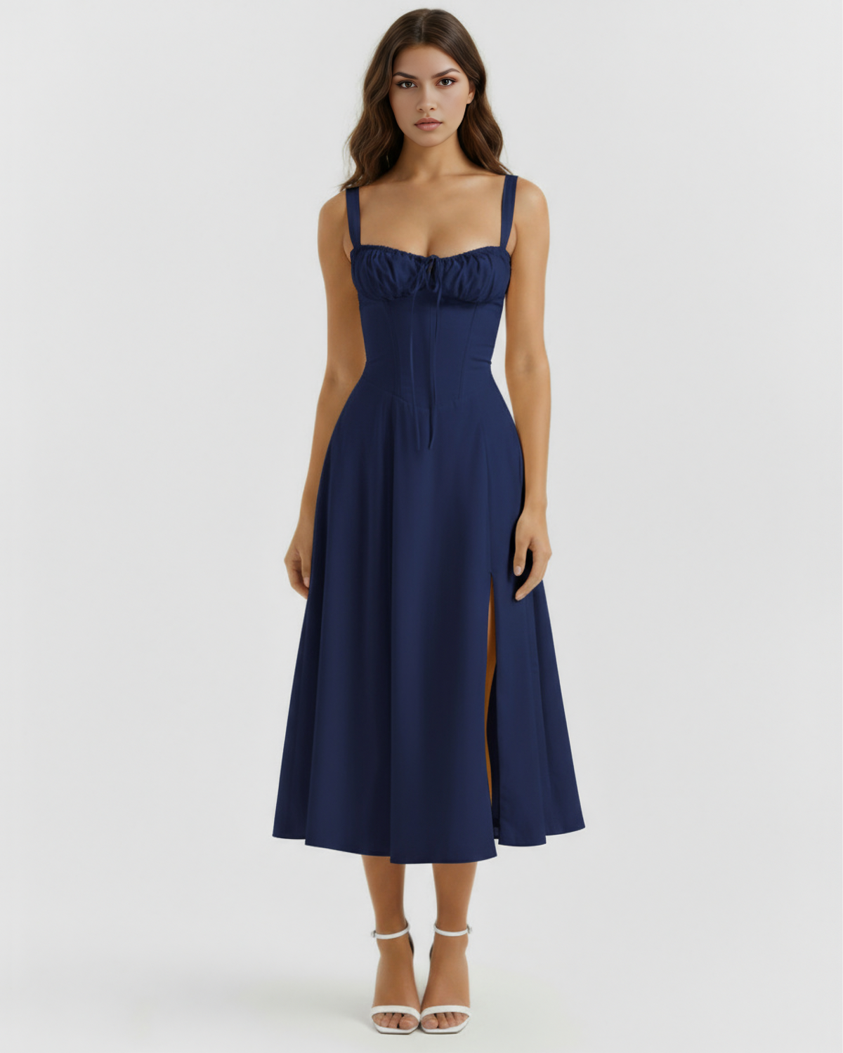 Aurora Midi Dress in dark blue