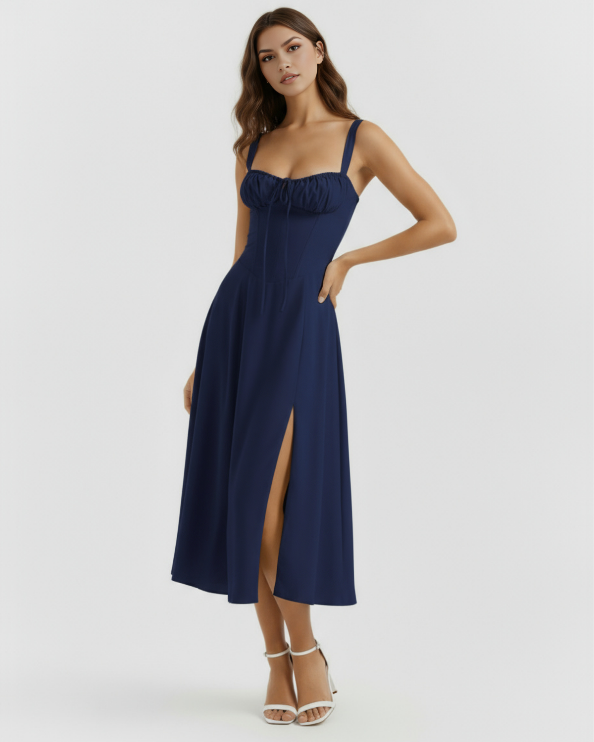 Aurora Midi Dress in dark blue
