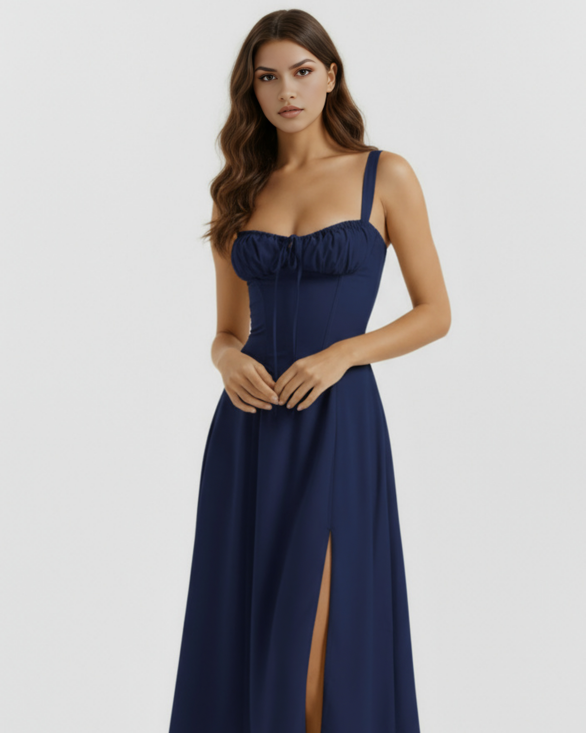 Aurora Midi Dress in dark blue