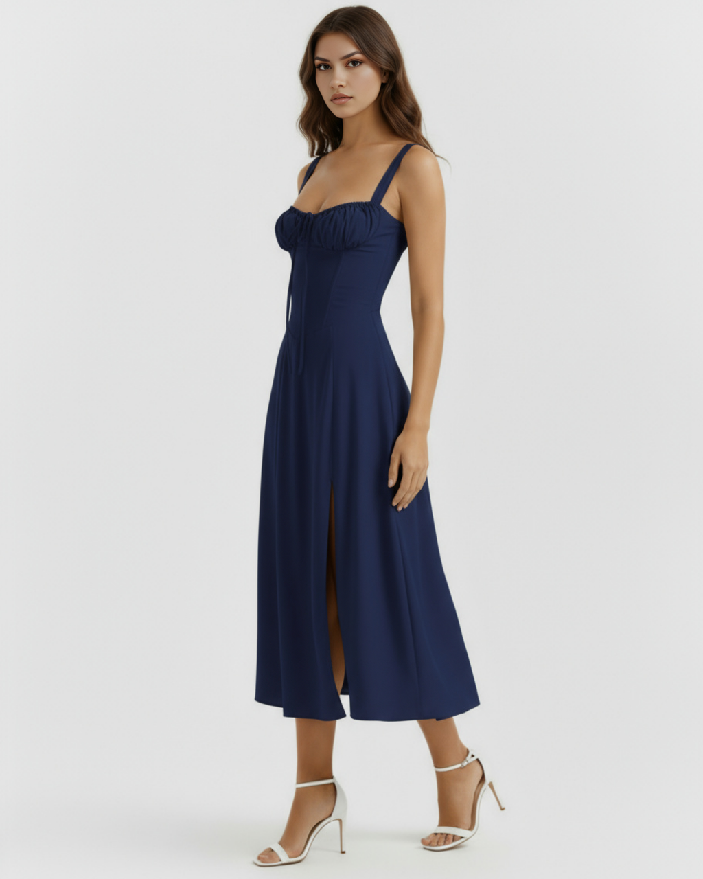Aurora Midi Dress in dark blue